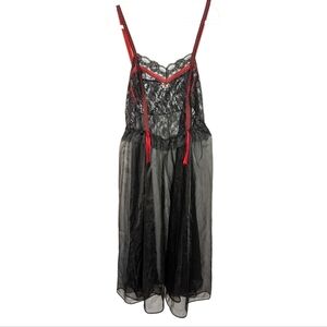 Vintage Jill Anderson of New York Lace Gothic maxi sleep nightgown dress XL